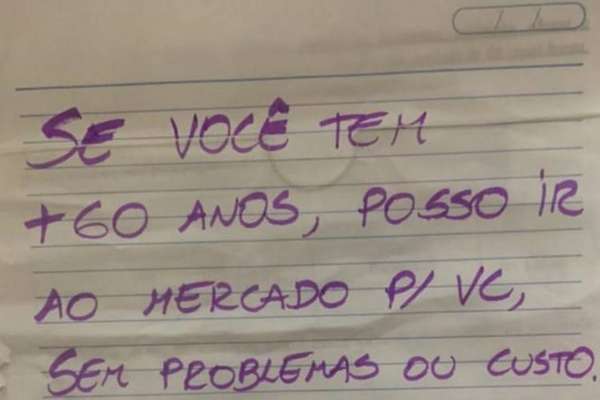 CORONAVÍRUS: VIZINHOS SE OFERECEM PARA FAZER COMPRAS E NÃO EXPOR IDOSOS